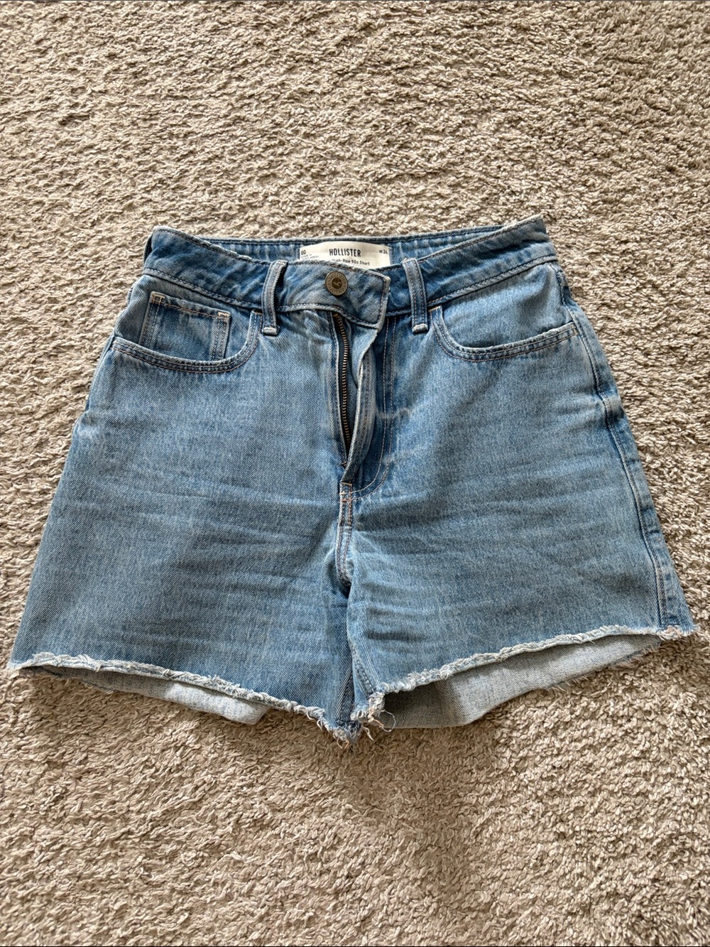 Hollister Light Wash High-Rise Denim Shorts
